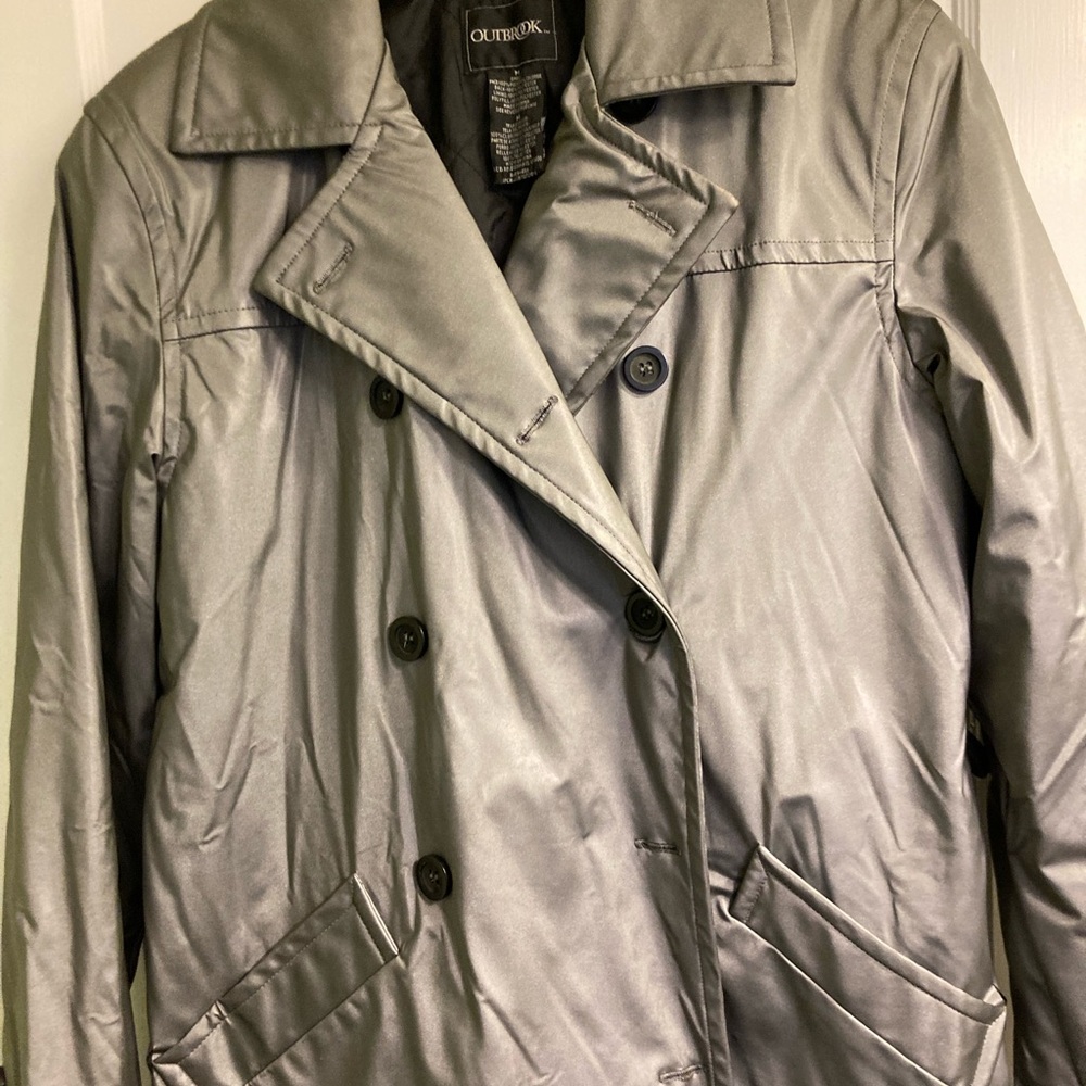 Outbrook Women's Metallic Gray Trench Coat